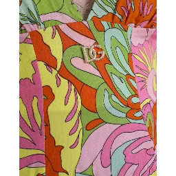 Multicolor Floral Silk Flared Mini Dress