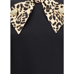 Black Fleece Wool Casual Dress