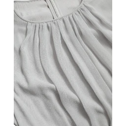 Light Grey Polyester Pleated Long Maxi Dress