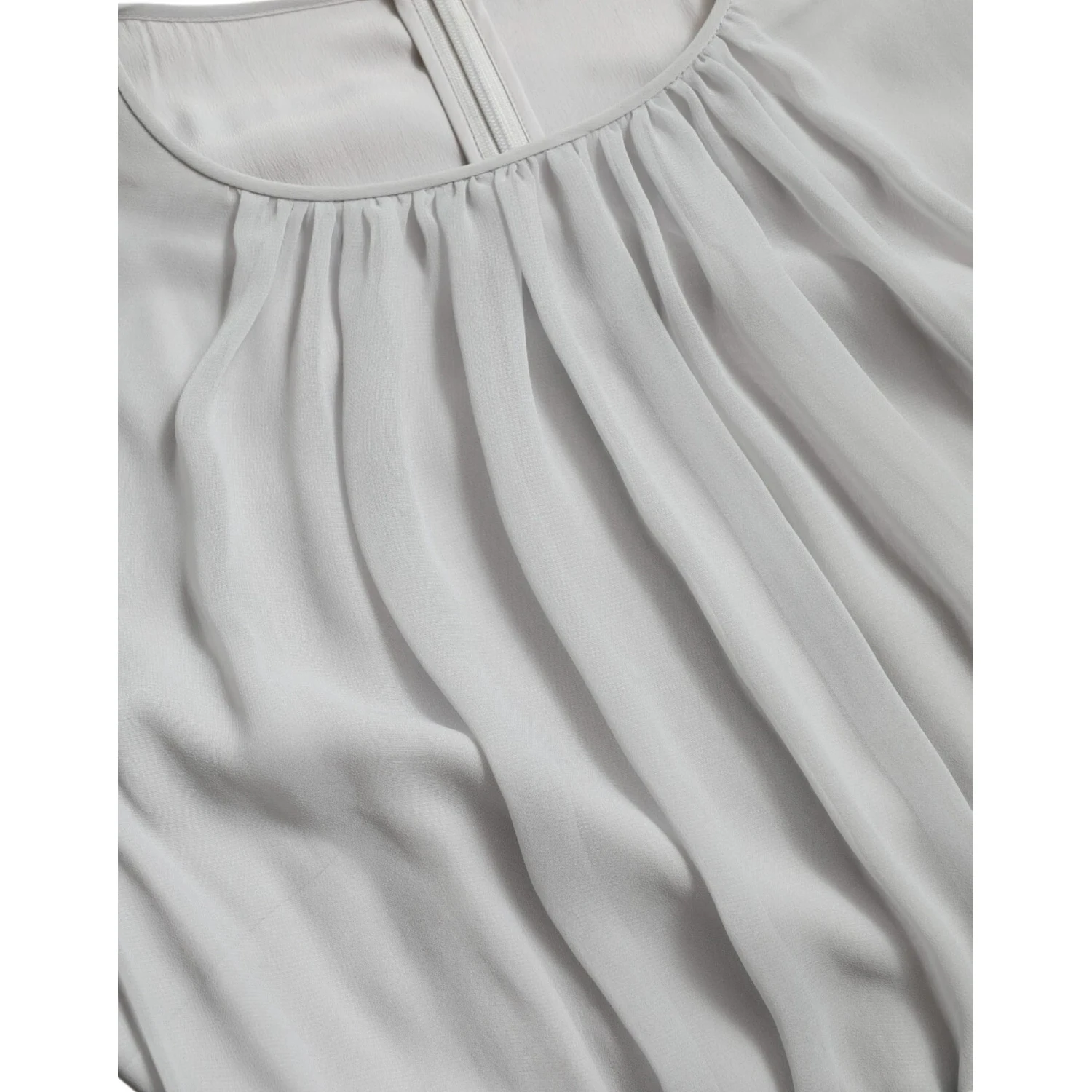Light Grey Polyester Pleated Long Maxi Dress