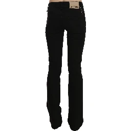 Black Low Waist Slim Leg Skinny Denim Casual Pants Jeans