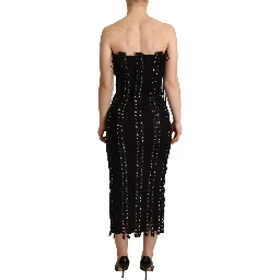 Black Cady Sleeveless Lace Up Bodycon Dress