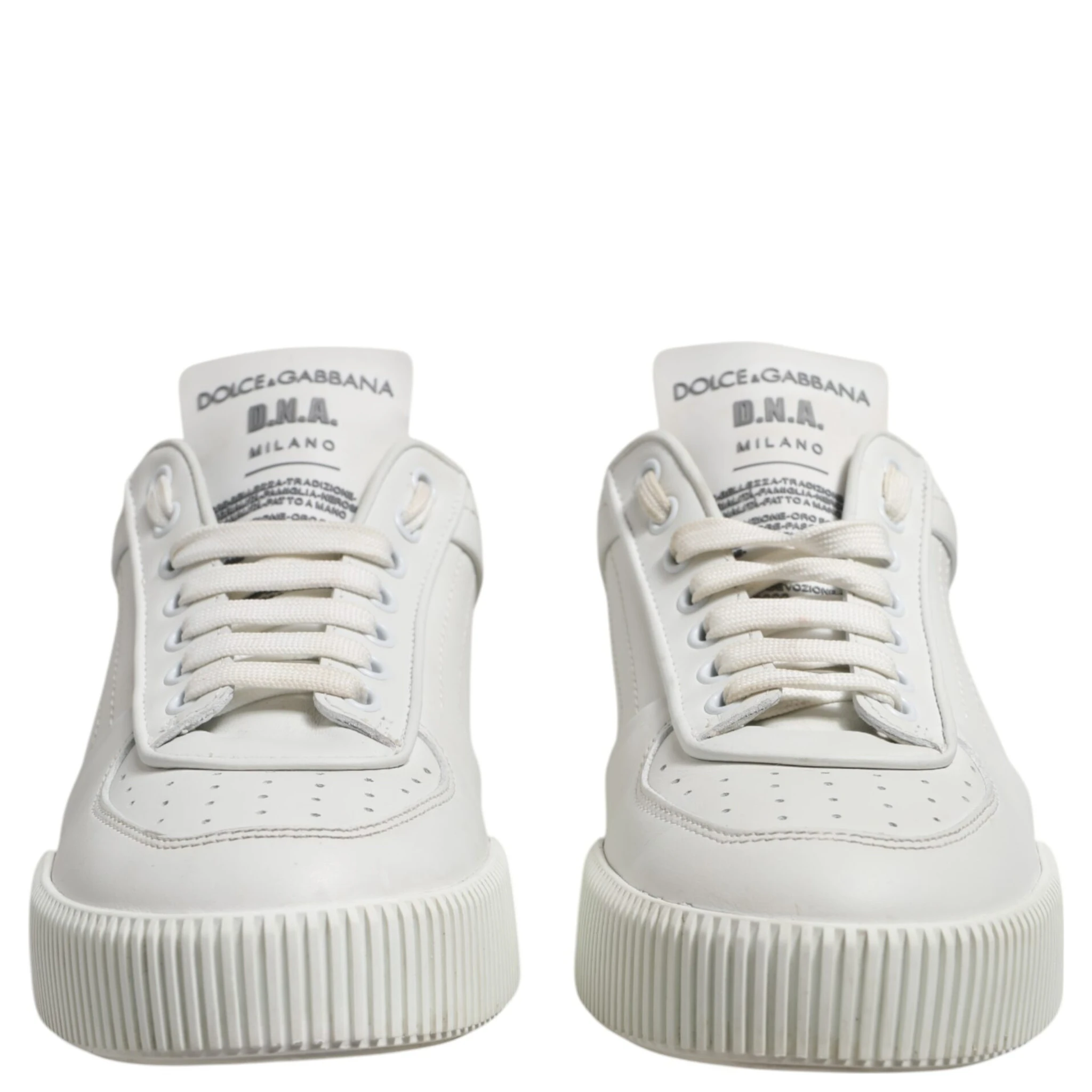 White Miami Leather Low Top Sneakers Men Shoes