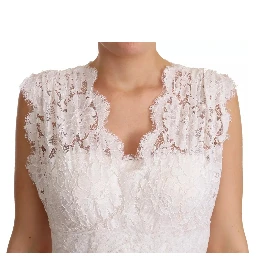White Flower Lace Corsage Long Maxi Dress