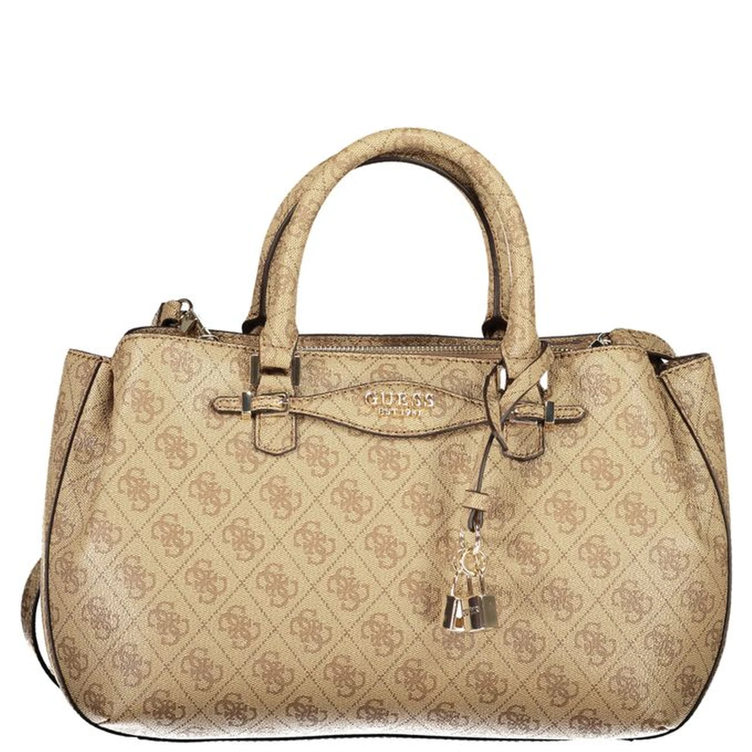 Beige Polyethylene Women Handbag