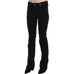 Black Low Waist Slim Leg Skinny Denim Casual Pants Jeans