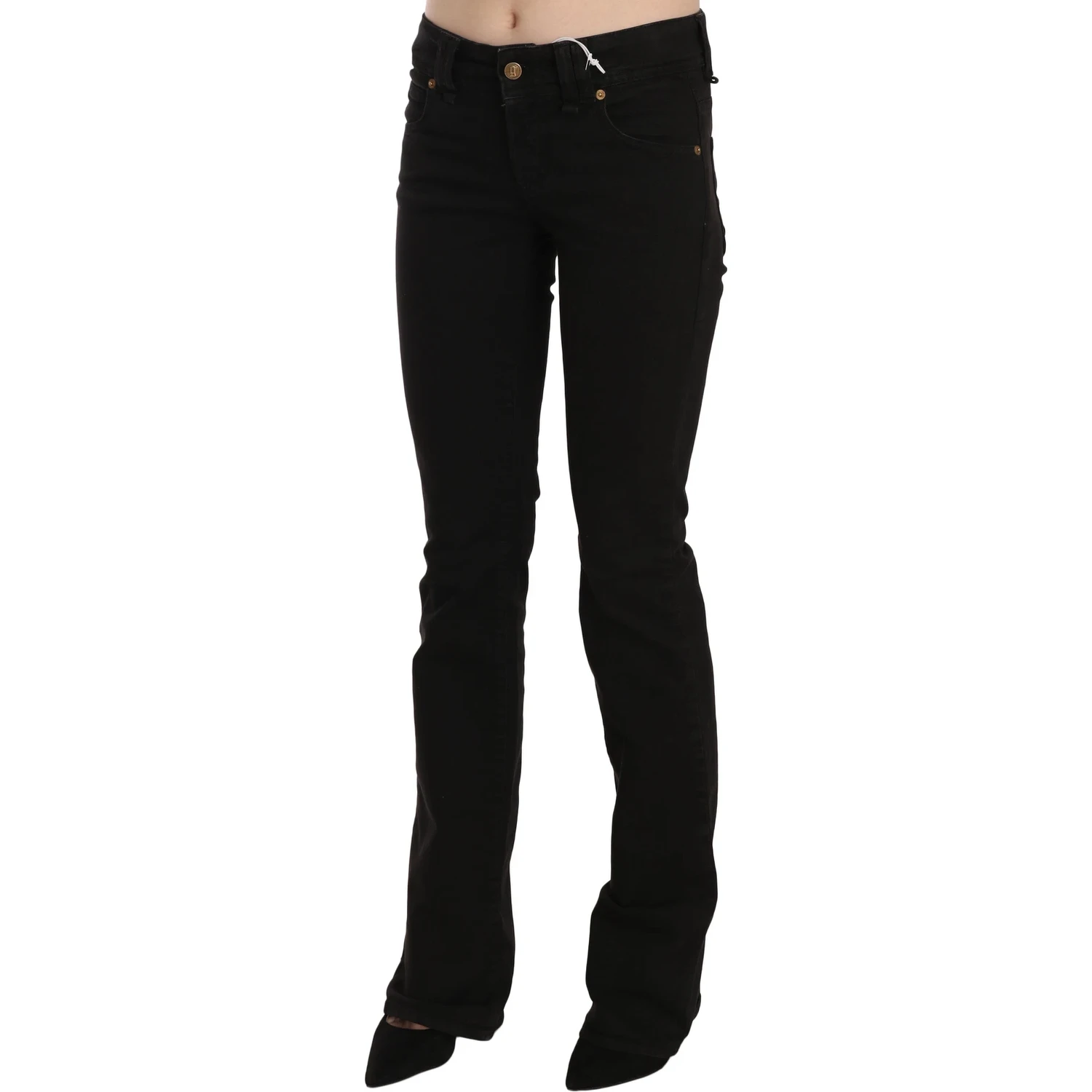 Black Low Waist Slim Leg Skinny Denim Casual Pants Jeans