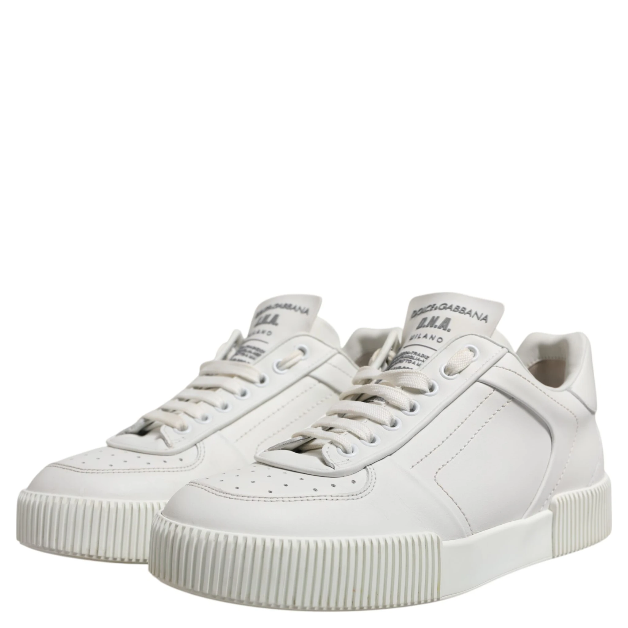 White Miami Leather Low Top Sneakers Men Shoes