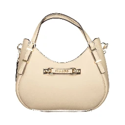 Beige Polyethylene Women Handbag