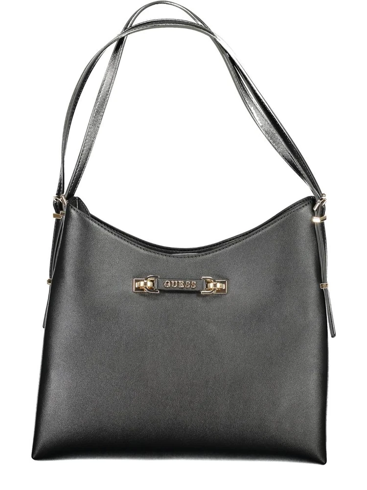 Black Polyethylene Women Handbag