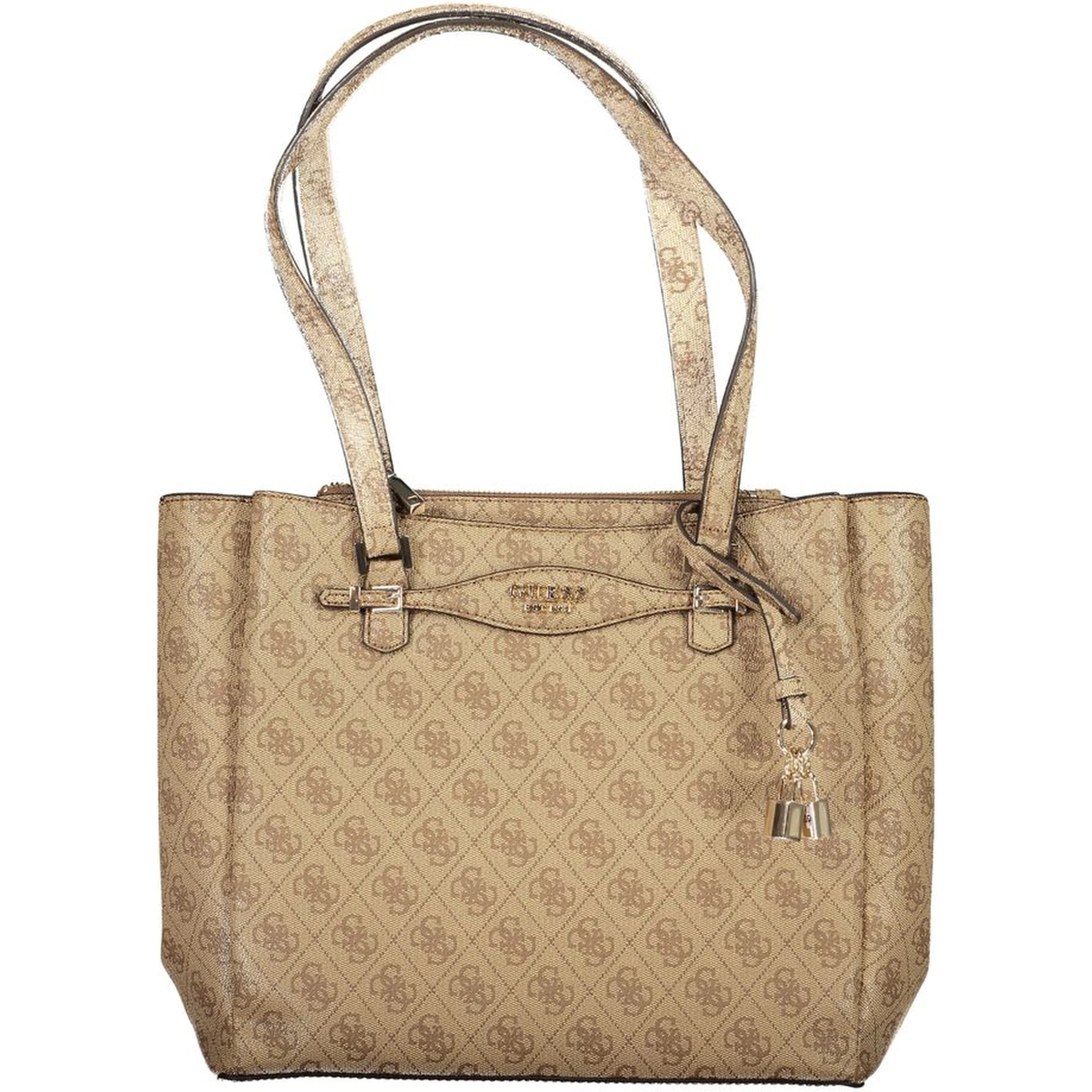 Beige Polyethylene Women Handbag