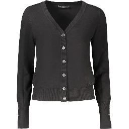 Black Viscose Women Cardigan