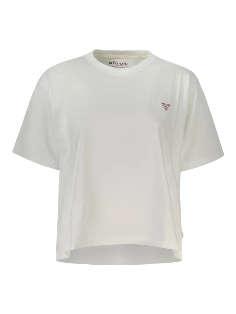 White Cotton Women T-Shirt