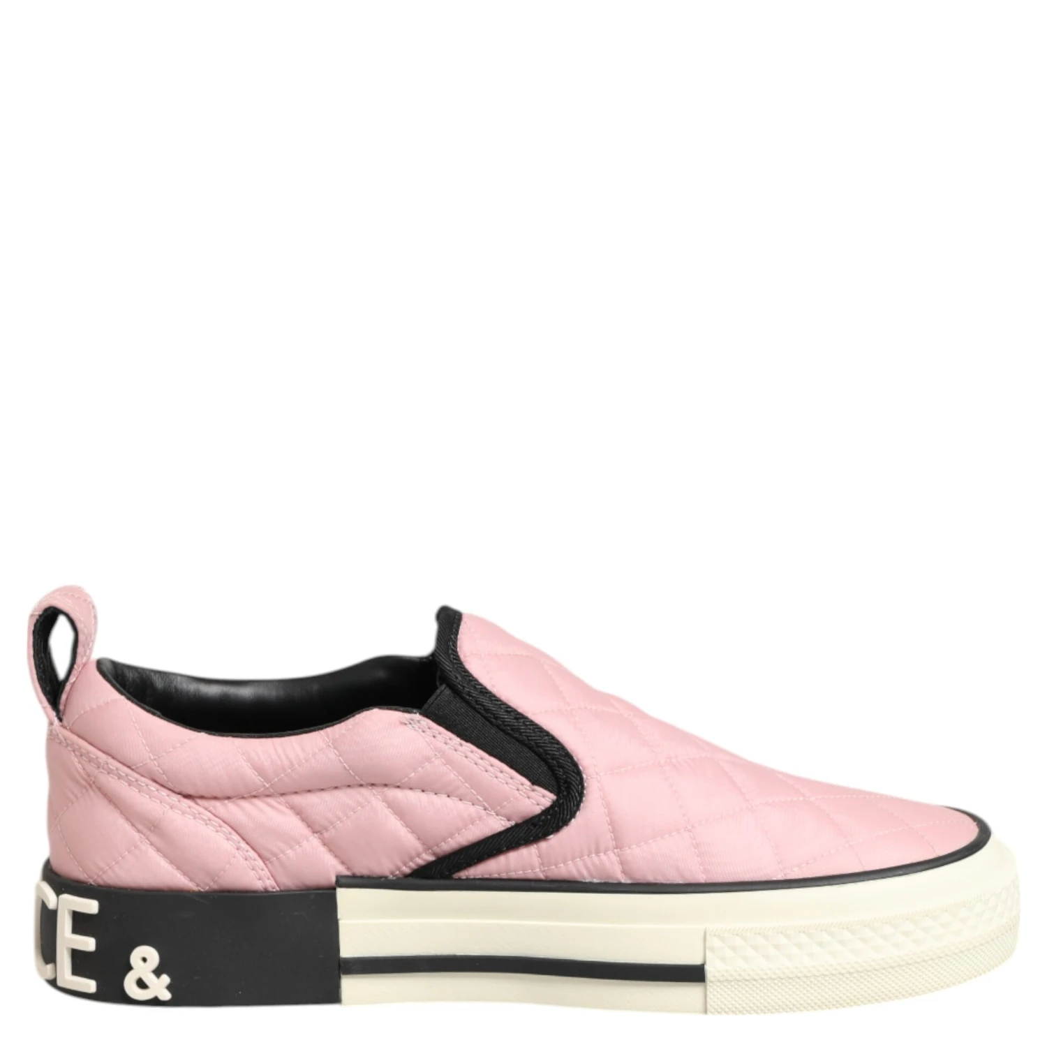 Pink Quilted Nylon Slip-On Sneaker Shoes