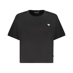 Black Cotton Women T-Shirt