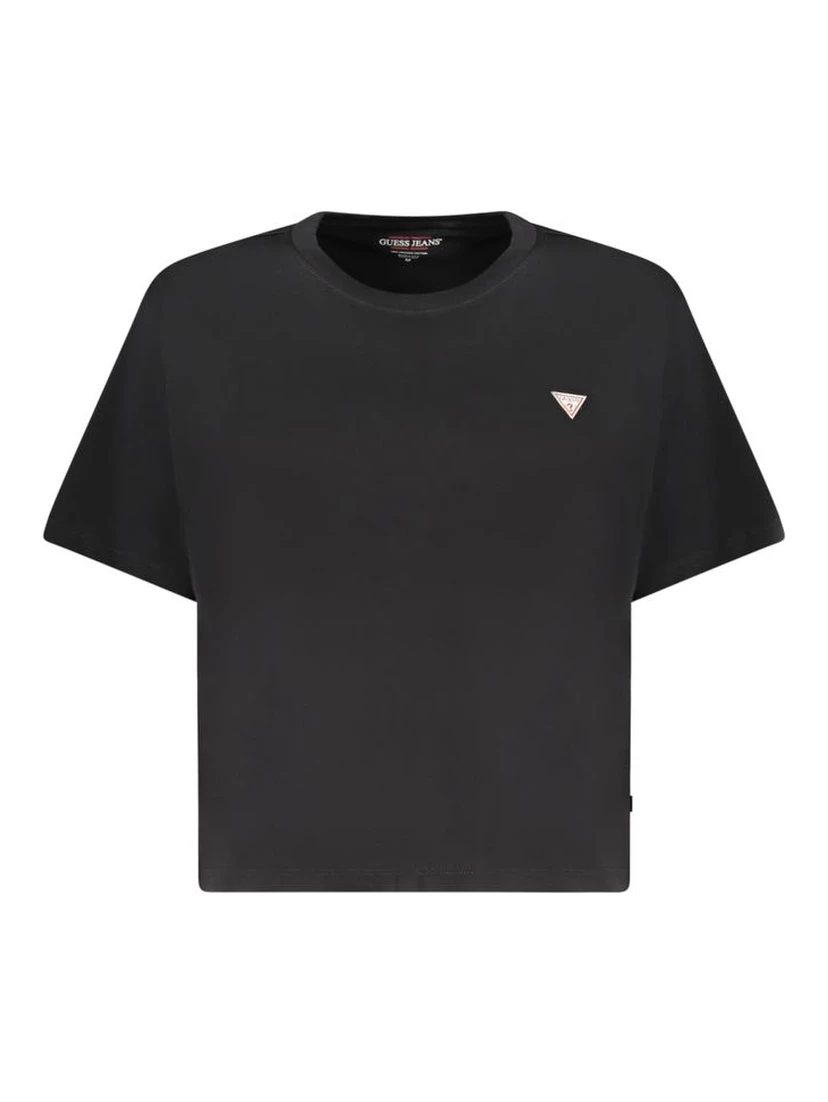 Black Cotton Women T-Shirt