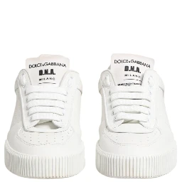 White Miami Leather Low Top Sneakers Shoes