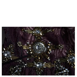 Purple Viscose Crystal A-Line Gown Dress