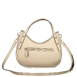 Beige Polyethylene Women Handbag