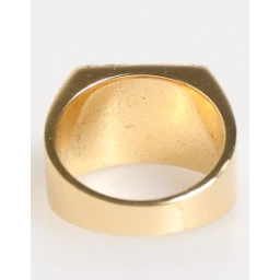 Gold Tone Brass Signet Square DG Logo Plaque Men Ring