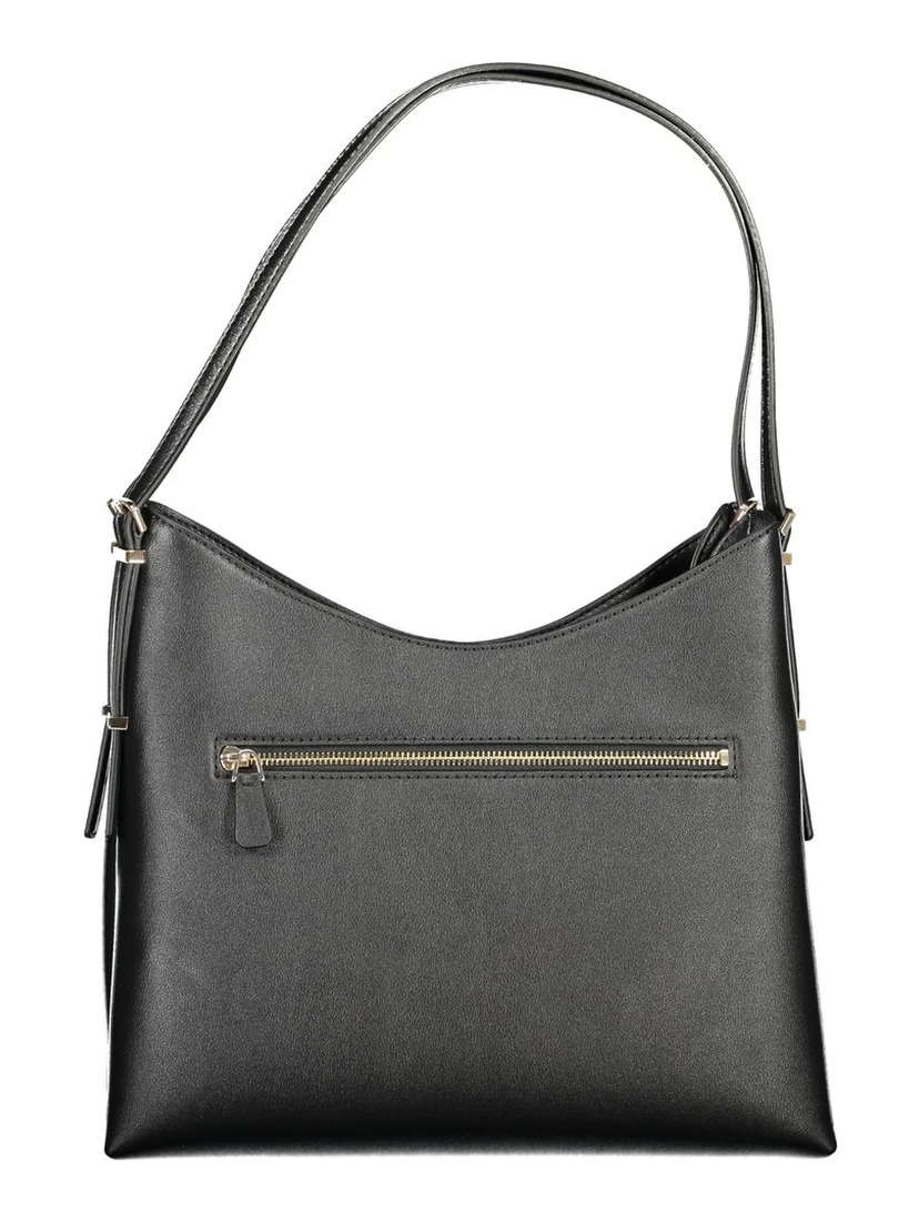 Black Polyethylene Women Handbag