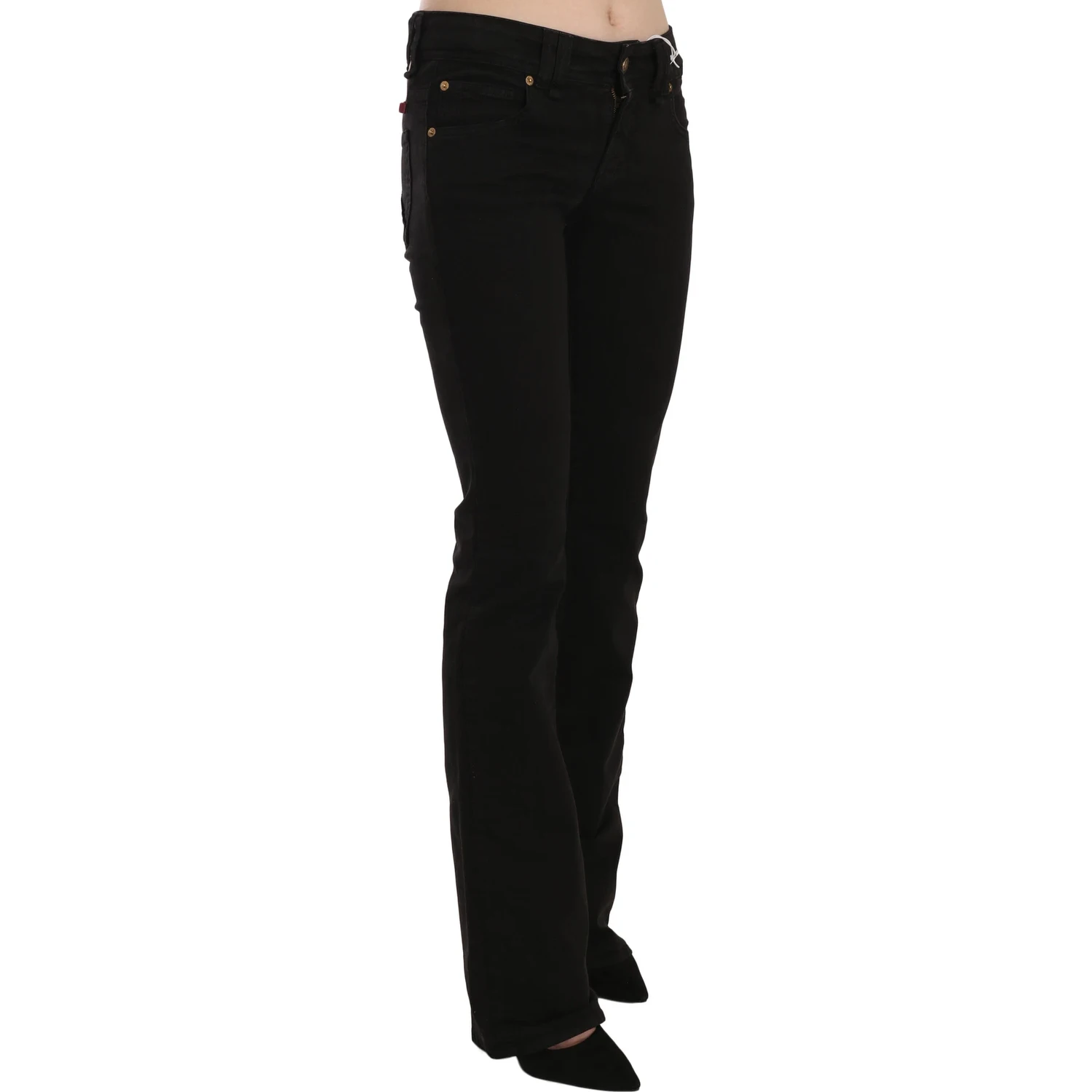 Black Low Waist Slim Leg Skinny Denim Casual Pants Jeans