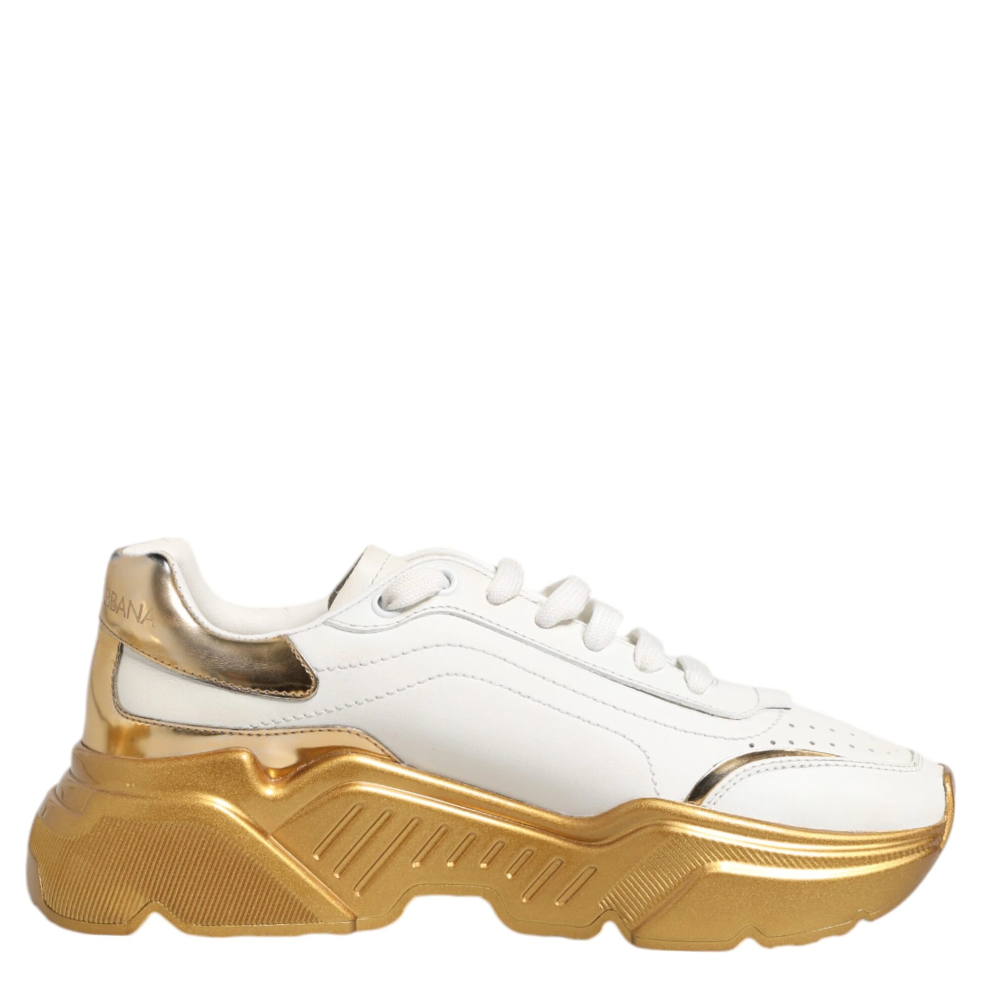White Gold DAYMASTER Leather Sneakers Womens Shoes