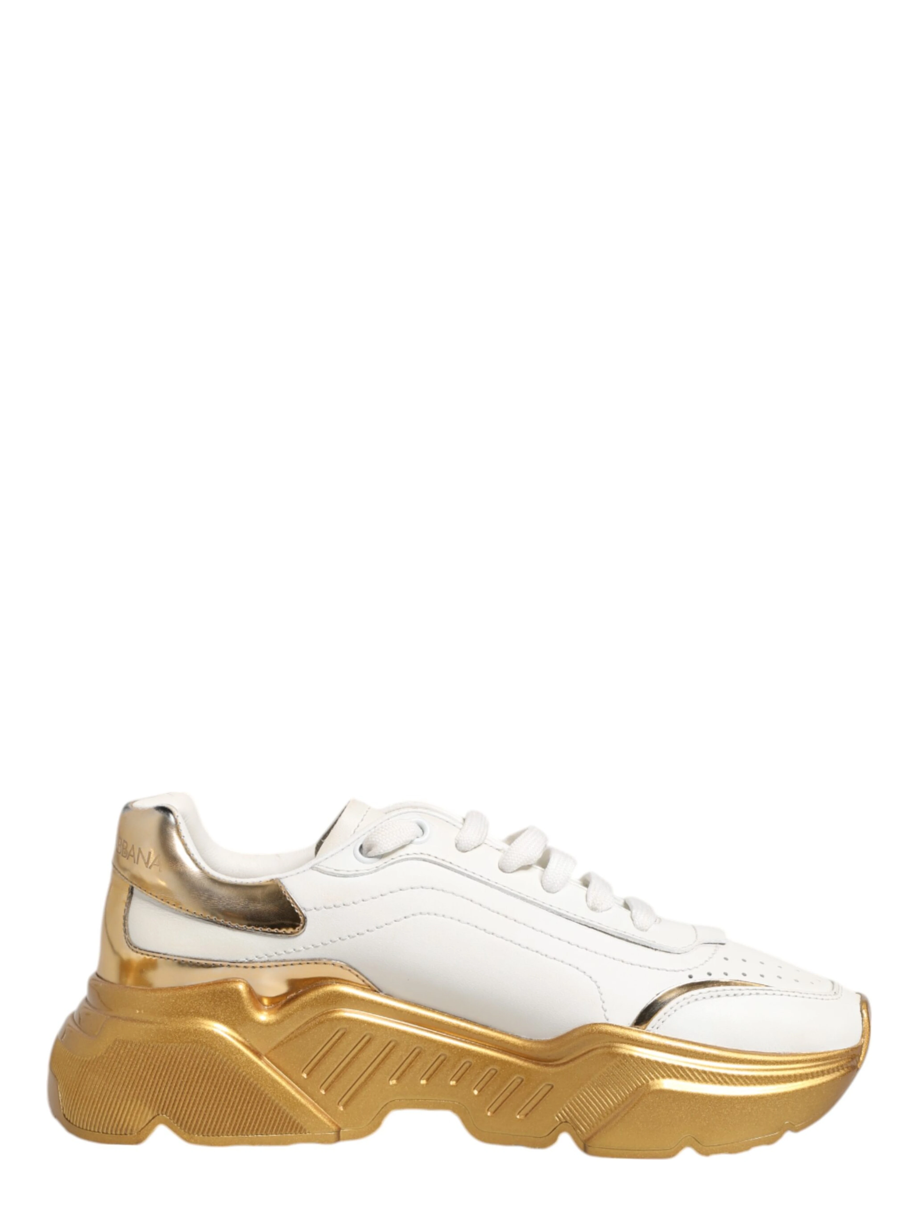 White Gold DAYMASTER Leather Sneakers Womens Shoes
