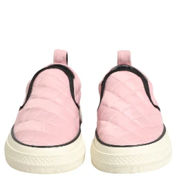 Pink Quilted Nylon Slip-On Sneaker Shoes
