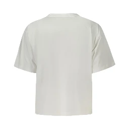 White Cotton Women T-Shirt