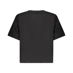 Black Cotton Women T-Shirt