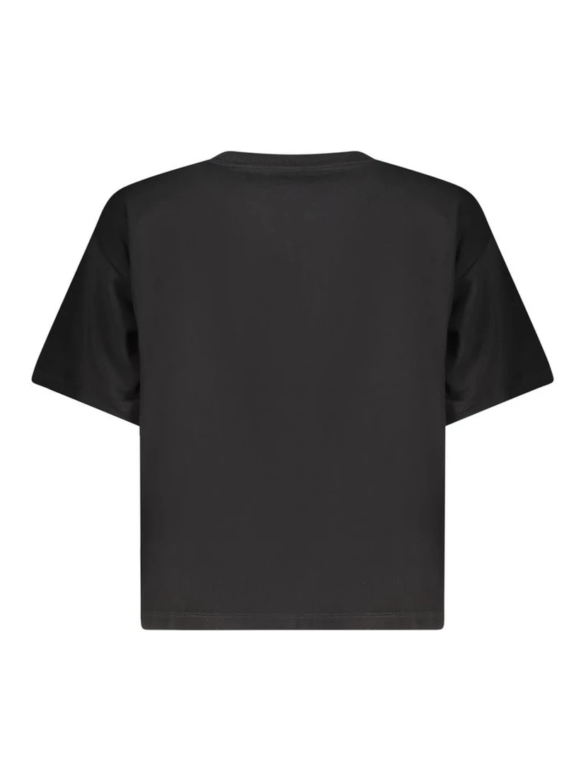 Black Cotton Women T-Shirt