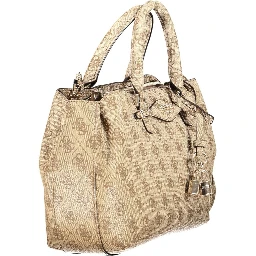 Beige Polyethylene Women Handbag