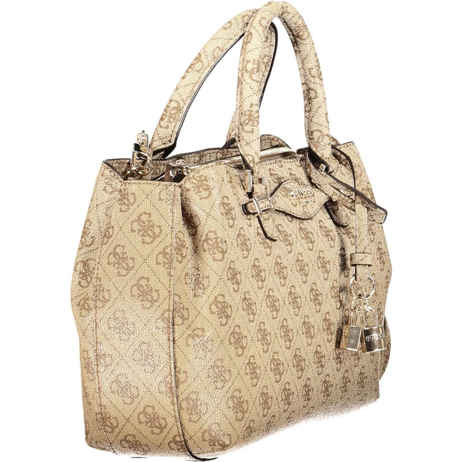 Beige Polyethylene Women Handbag