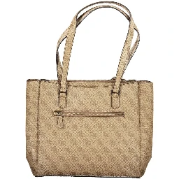 Beige Polyethylene Women Handbag