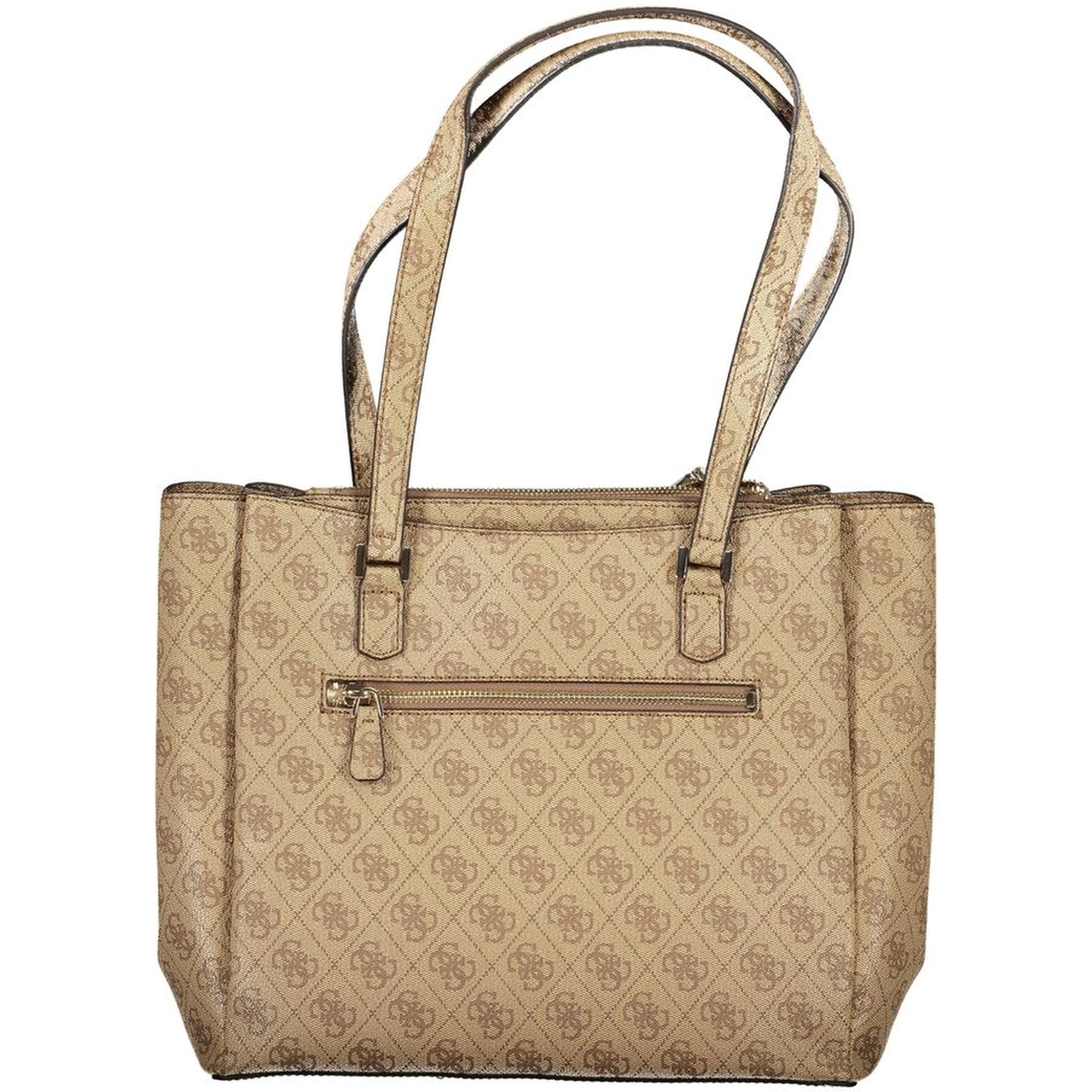 Beige Polyethylene Women Handbag
