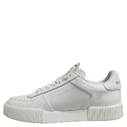 White Miami Leather Low Top Sneakers Men Shoes
