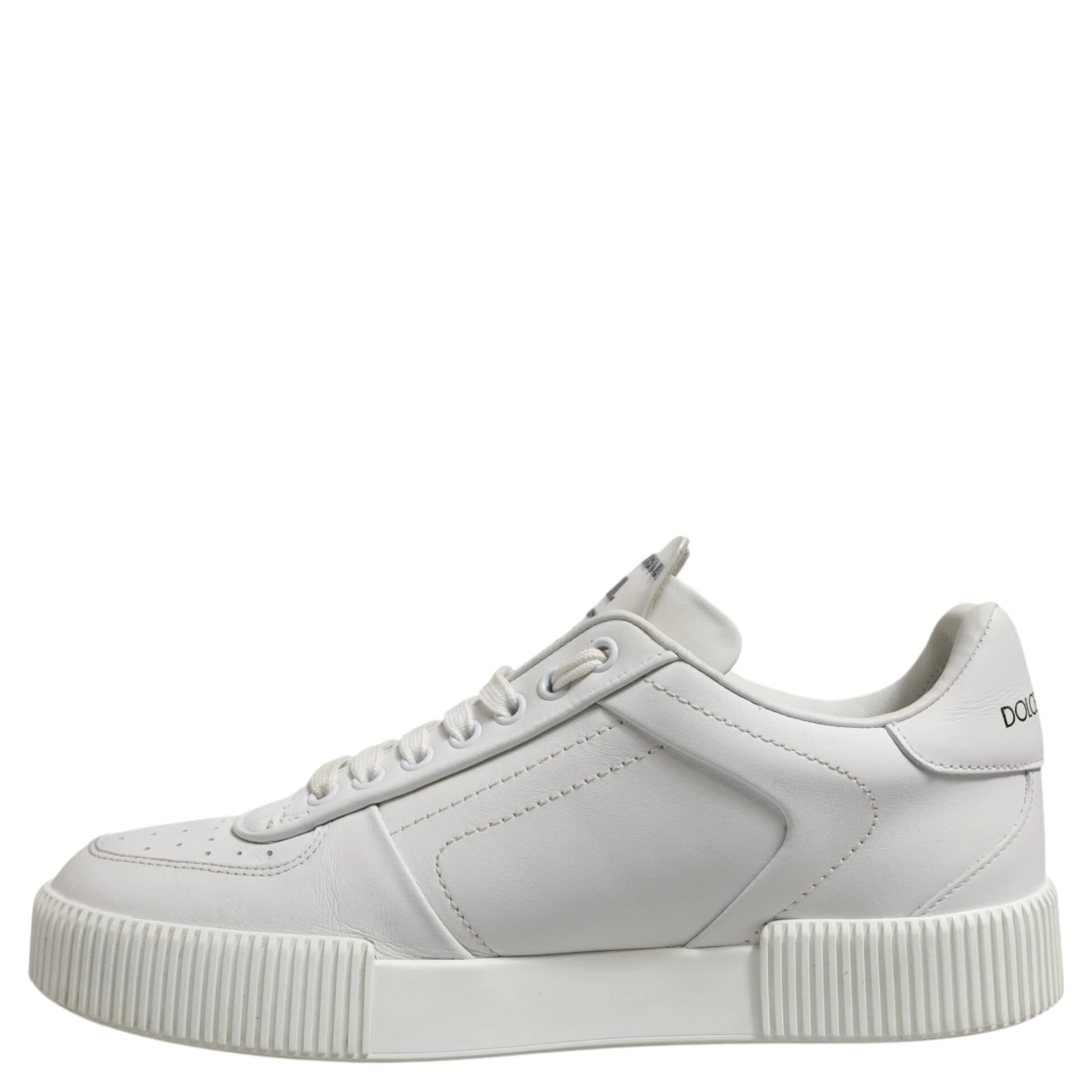 White Miami Leather Low Top Sneakers Men Shoes