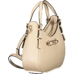 Beige Polyethylene Women Handbag