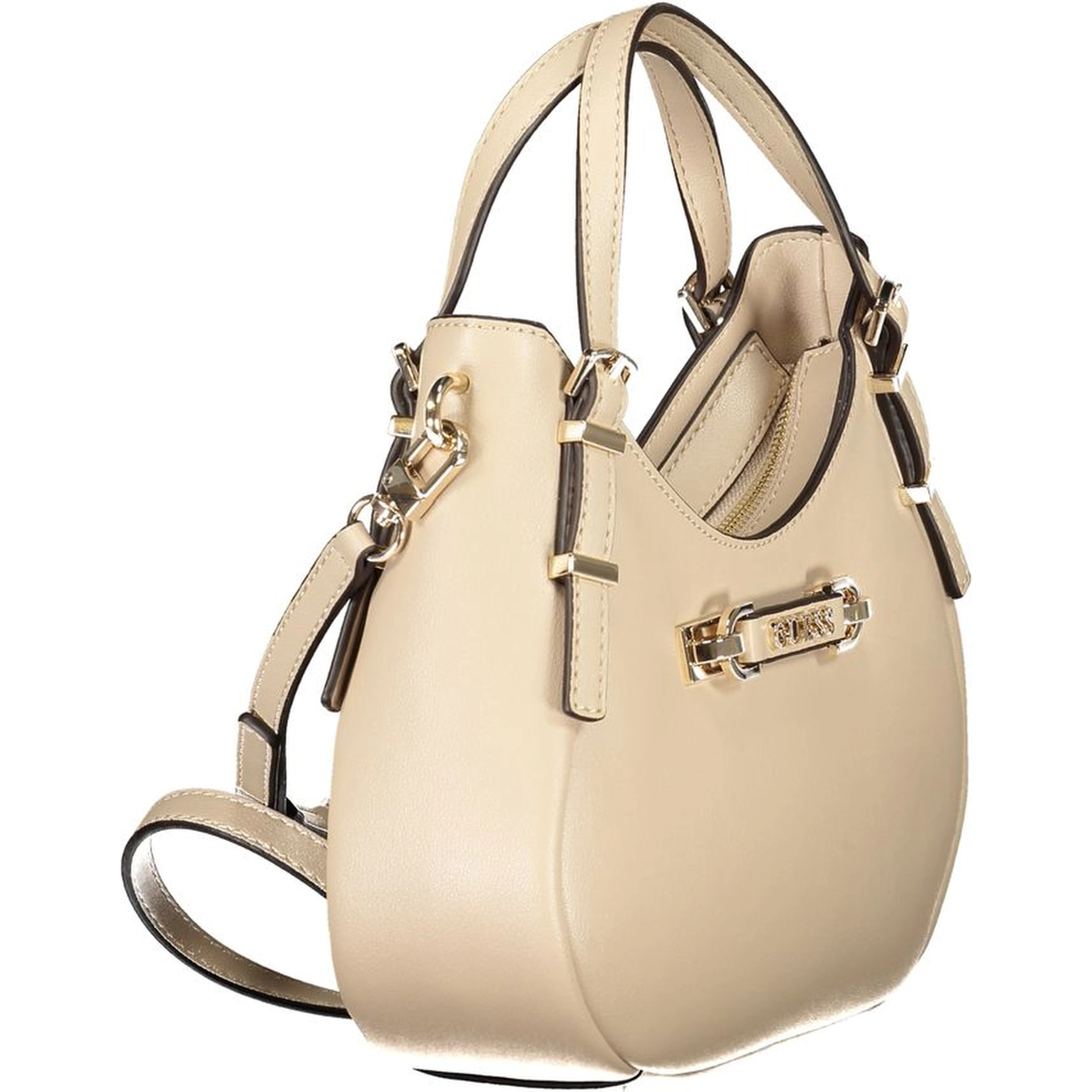 Beige Polyethylene Women Handbag