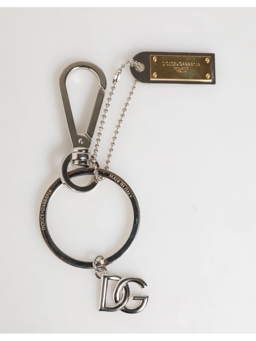 Silver DG Logo Key Holder Keychain Bag Charm Keyring