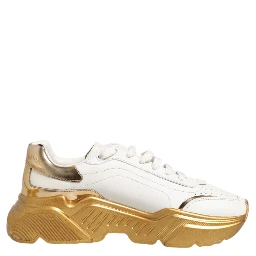 White Gold DAYMASTER Leather Sneakers Womens Shoes