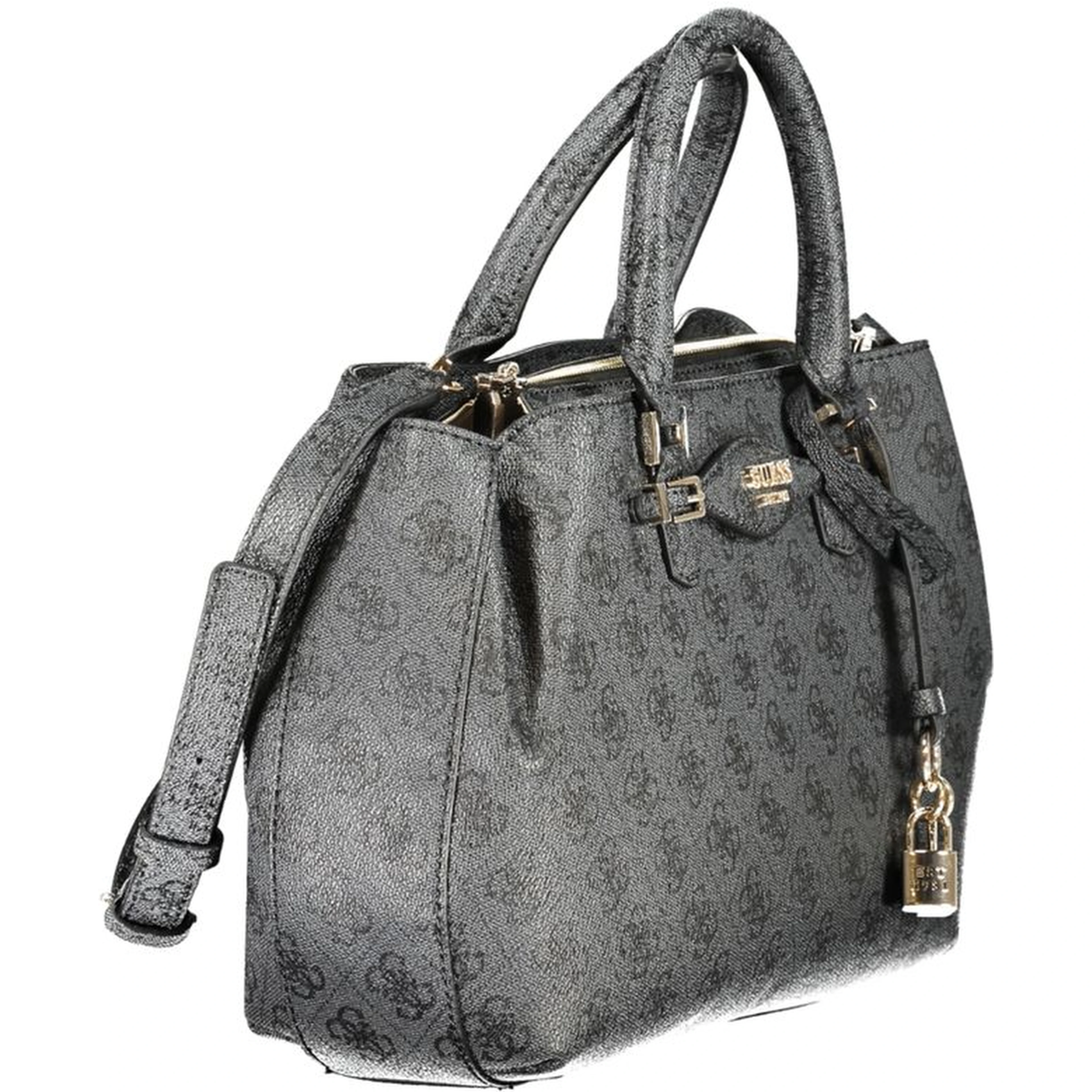 Black Polyethylene Women Handbag