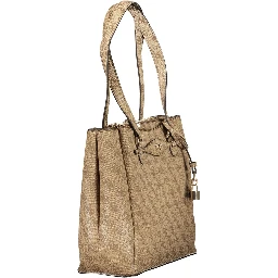 Beige Polyethylene Women Handbag