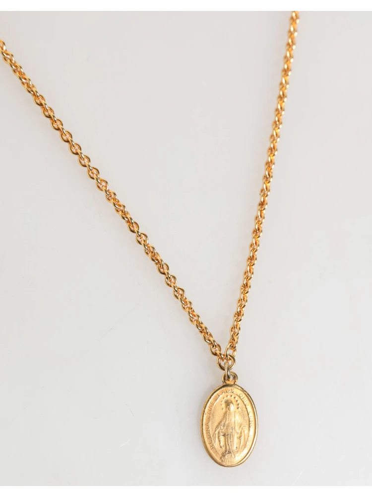 Gold Medallion Metal Chain Charm Men Pendant Necklace alternative