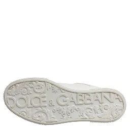 White Miami Leather Low Top Sneakers Men Shoes