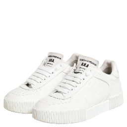 White Miami Leather Low Top Sneakers Shoes