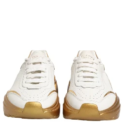 White Gold DAYMASTER Leather Sneakers Womens Shoes