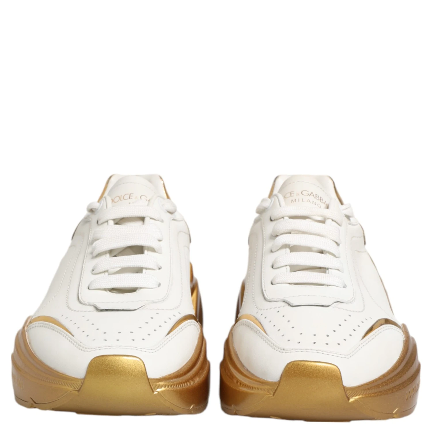 White Gold DAYMASTER Leather Sneakers Womens Shoes