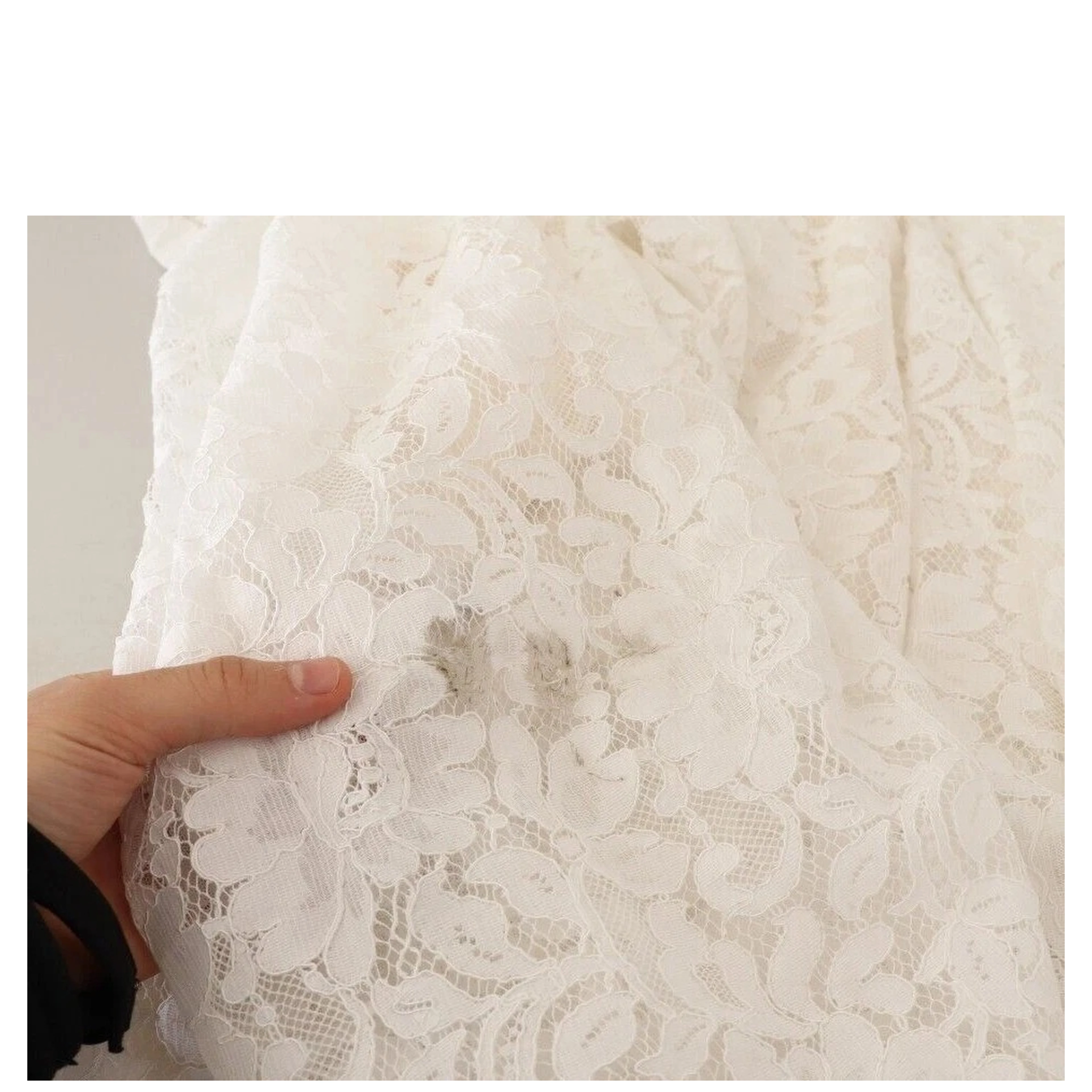 White Flower Lace Corsage Long Maxi Dress